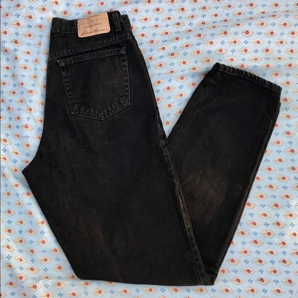 Vintage Eddie Bauer Black Denim Jeans - Picture 1 of 4